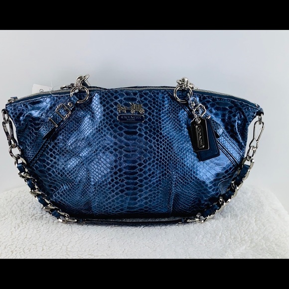 Coach Handbags - NWT Coach Madison Python Large Sophia Blue